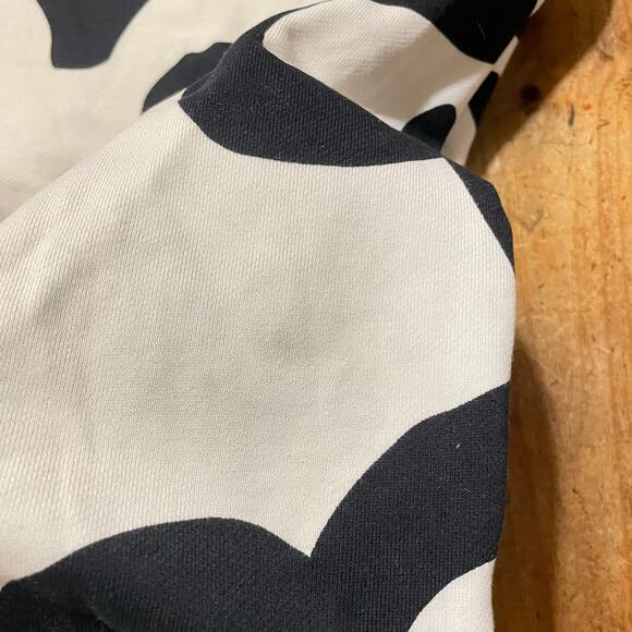 Marimekko Leiot College Jattikukka Black White Printed Boxy Sweatshirt Size XXS - Picture 7 of 8